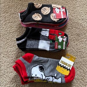 Peanuts themed socks - 3 packs of 5 pairs each. NWT!